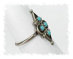 Zuni Sterling Silver Turquoise  Ring