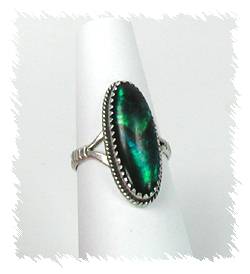 Navajo Sterling Silver Green Stone Ring