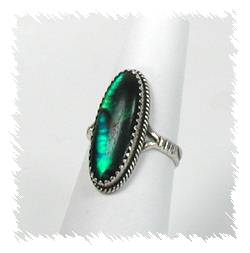 Navajo Sterling Silver Green Stone Ring