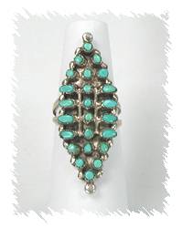 Zuni Sterling Silver Turquoise  Ring