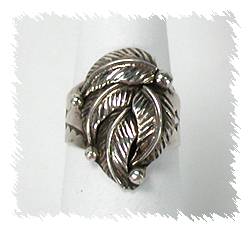 Navajo Sterling Silver Leaf Ring
