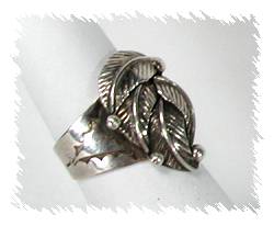 Navajo Sterling Silver Leaf Ring