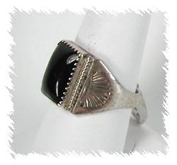 Navajo Sterling Silver Onyx Ring