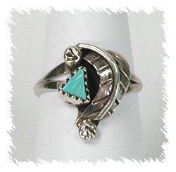 Zuni Sterling Silver Turquoise Ring