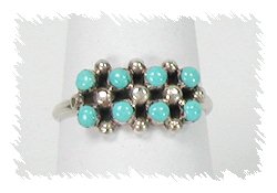 Zuni Sterling Silver Turquoise Ring