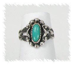 Zuni Sterling Silver Turquoise Ring
