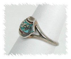 Navajo Sterling Silver Chip Inlay Ring