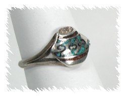 Navajo Sterling Silver Chip Inlay Ring