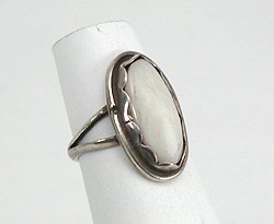 Navajo Sterling Silver Mother-of-Pearl Ring