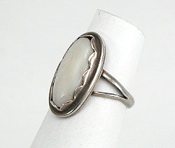 Navajo Sterling Silver Mother-of-Pearl Ring