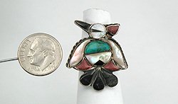 Navajo Sterling Silver Inlay Thunderbird Ring