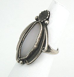 Navajo Sterling Silver Mother of Pearl Ring