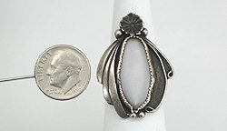 Navajo Sterling Silver Mother of Pearl Ring