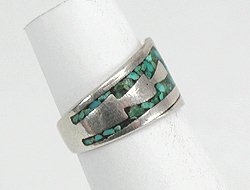 Navajo Sterling Silver Coral Ring