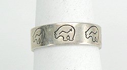 Navajo Sterling Silver Medicine Bear Ring