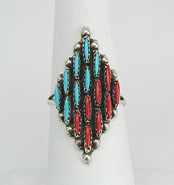 Navajo Sterling Silver Needlepoint Ring