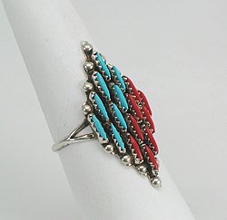 Navajo Sterling Silver Needlepoint Ring