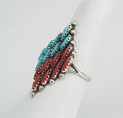 Navajo Sterling Silver Needlepoint Ring