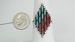 Navajo Sterling Silver Needlepoint Ring