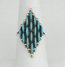 Navajo Sterling Silver Needlepoint Ring