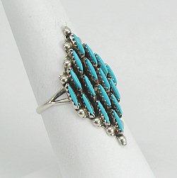 Navajo Sterling Silver Needlepoint Ring