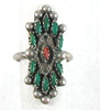 Sterling Silver Turquoise Coral Petit point ring