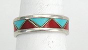 Sterling Silver coral Turquoise Rings