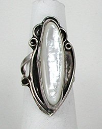 Navajo Sterling Silver  Mother of Pearl ring