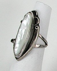 Navajo Sterling Silver  Mother of Pearl ring