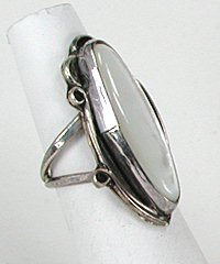 Navajo Sterling Silver  Mother of Pearl ring