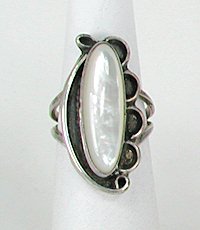 Navajo Sterling Silver  Mother of Pearl ring