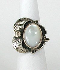 Navajo Sterling Silver  Mother of Pearl ring