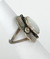 Navajo Sterling Silver  Mother of Pearl ring