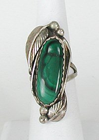 Navajo Sterling Silver  Malachite   ring