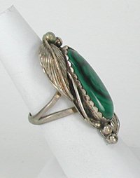 Navajo Sterling Silver  Malachite   ring