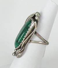 Navajo Sterling Silver  Malachite   ring