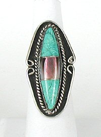 Navajo Sterling Silver Mother of Pearl  Ring