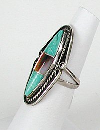 Navajo Sterling Silver Mother of Pearl  Ring