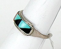 Zuni Sterling Silver Turquoise Inlay i ring