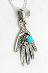 Navajo Sterling Silver Mystic Hand Pendant