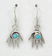 Native American Navajo Sterling Silver  turquoise hand Pendant
