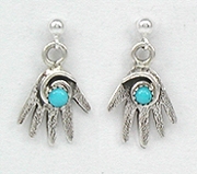 Native American Navajo Sterling Silver  turquoise hand Pendant