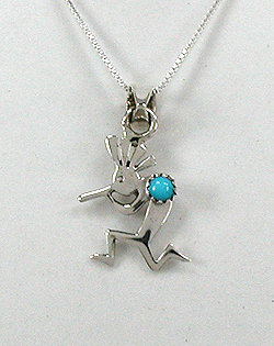 Native American Navajo  Sterling Silver kokopelli pendant