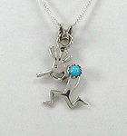 Hand made Native American Indian Jewelry; Navajo Sterling Silver kokopelli Pendant