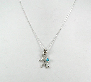 Native American Navajo  Sterling Silver kokopelli pendant
