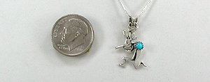 Native American Navajo  Sterling Silver kokopelli pendant