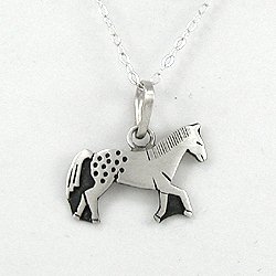 Native American Navajo Sterling Silver Horse pendant