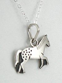 Native American Navajo Sterling Silver Horse pendant
