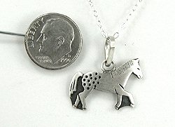 Native American Navajo Sterling Silver Horse pendant