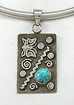 Navajo Sterling Silver Native American Symbols Pendant